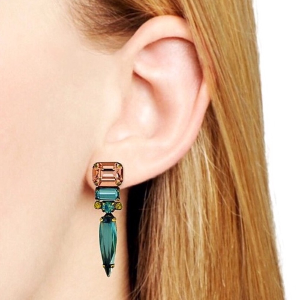 NEW Teal and Pink Drop Earrings - Picture 4 of 4